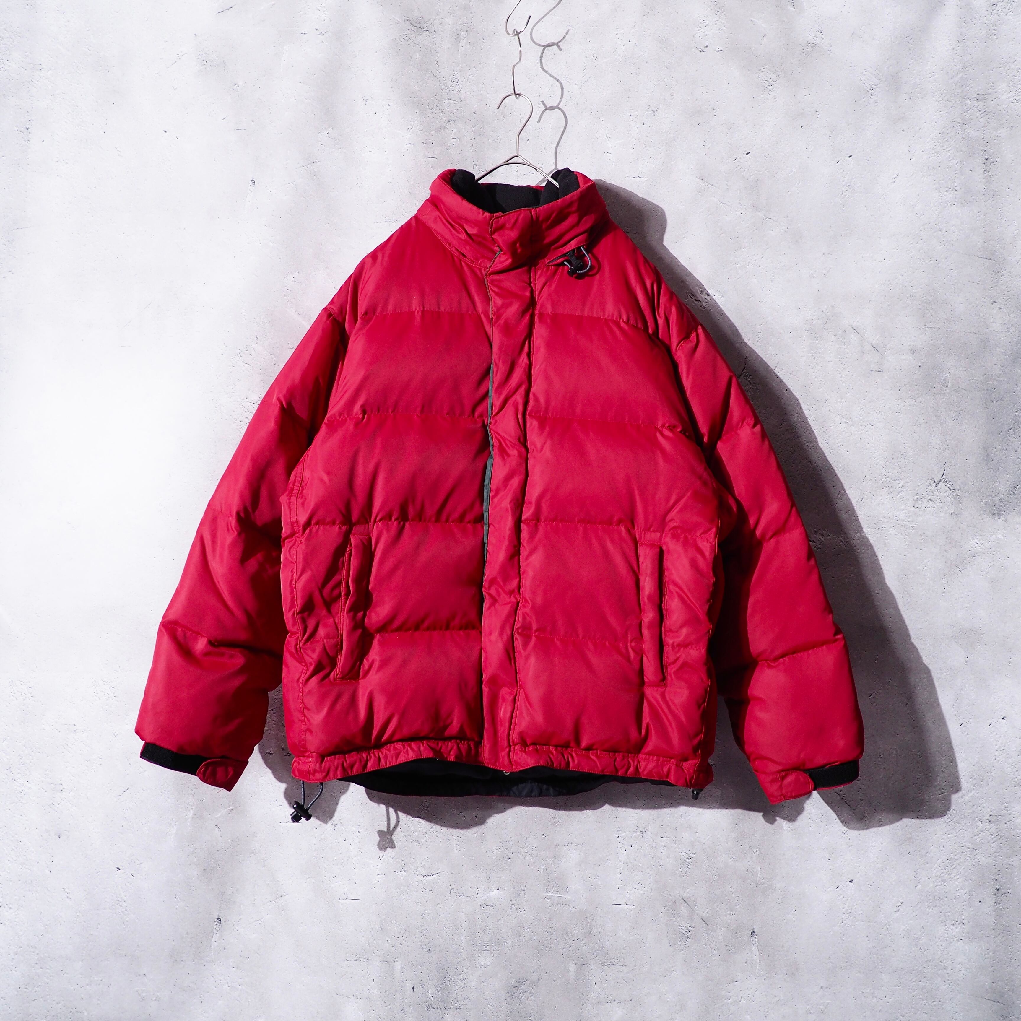 1990s ” Old GAP ” deep red color vintage loose silhouette full zip down jacket