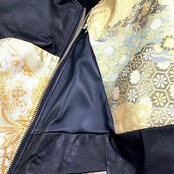 【bomber14】再構築ボンバー KIMONO × leather MIX BOMBER JACKET