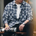 Check-patterned flannel long-sleeve shirt ◇H0247