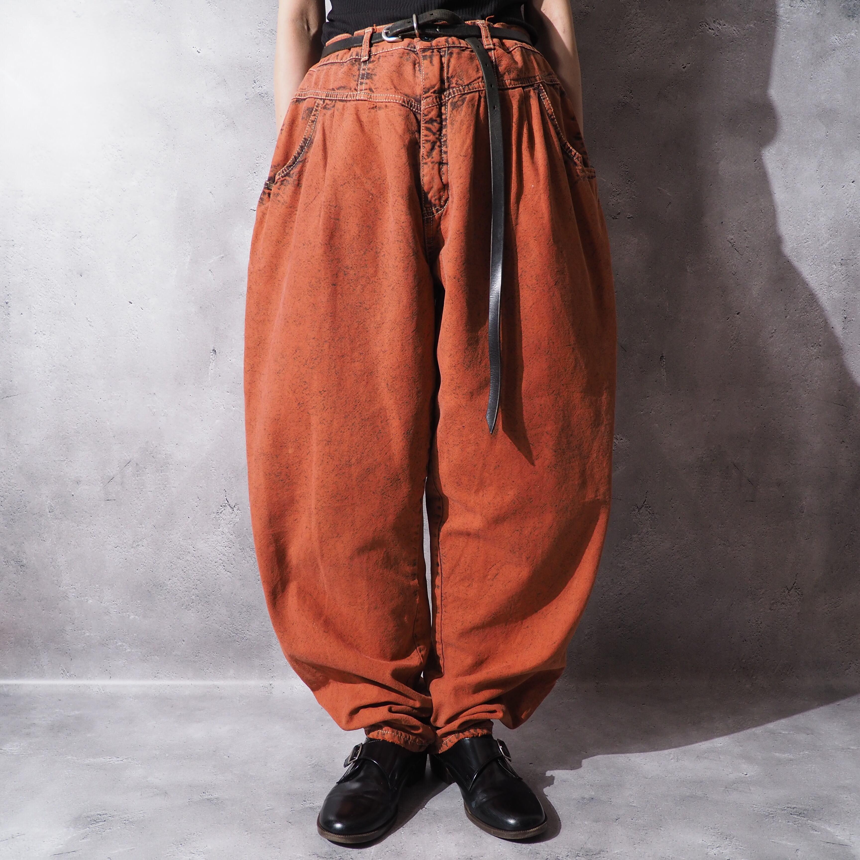 P.S Gitano ” piece dyeing wide silhouette cotton vintage pants ...