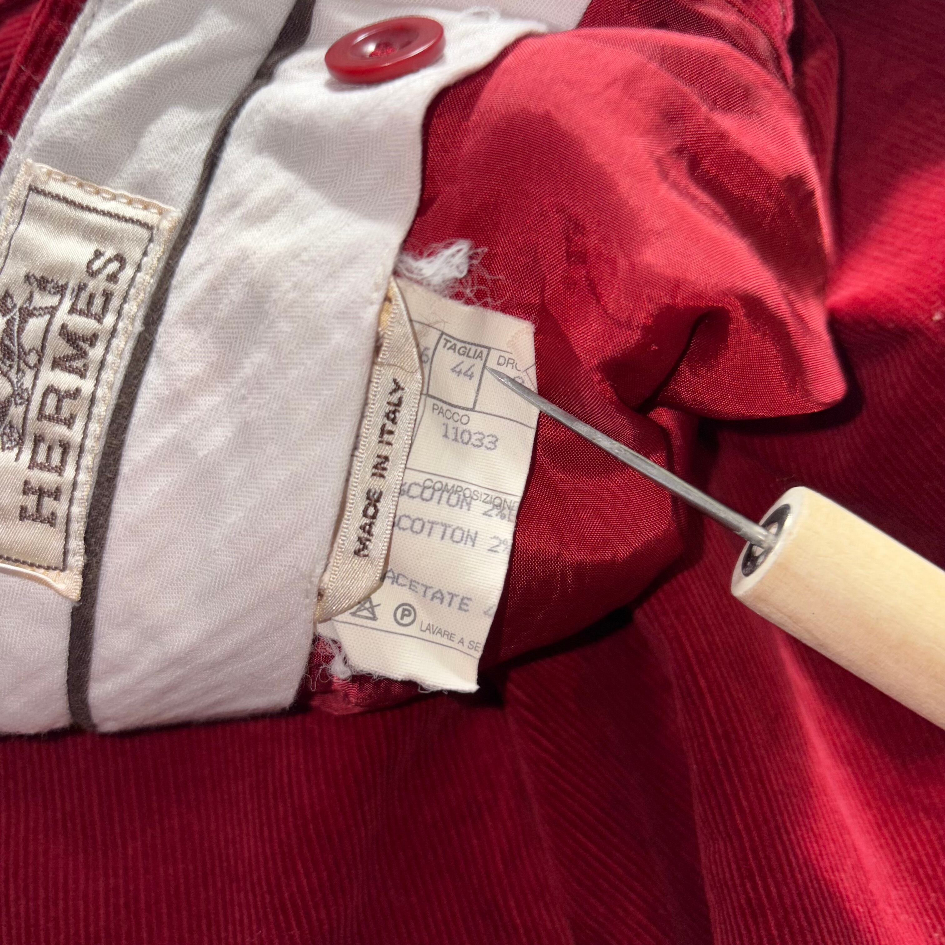 HERMES red corduroy pants | NOIR ONLINE