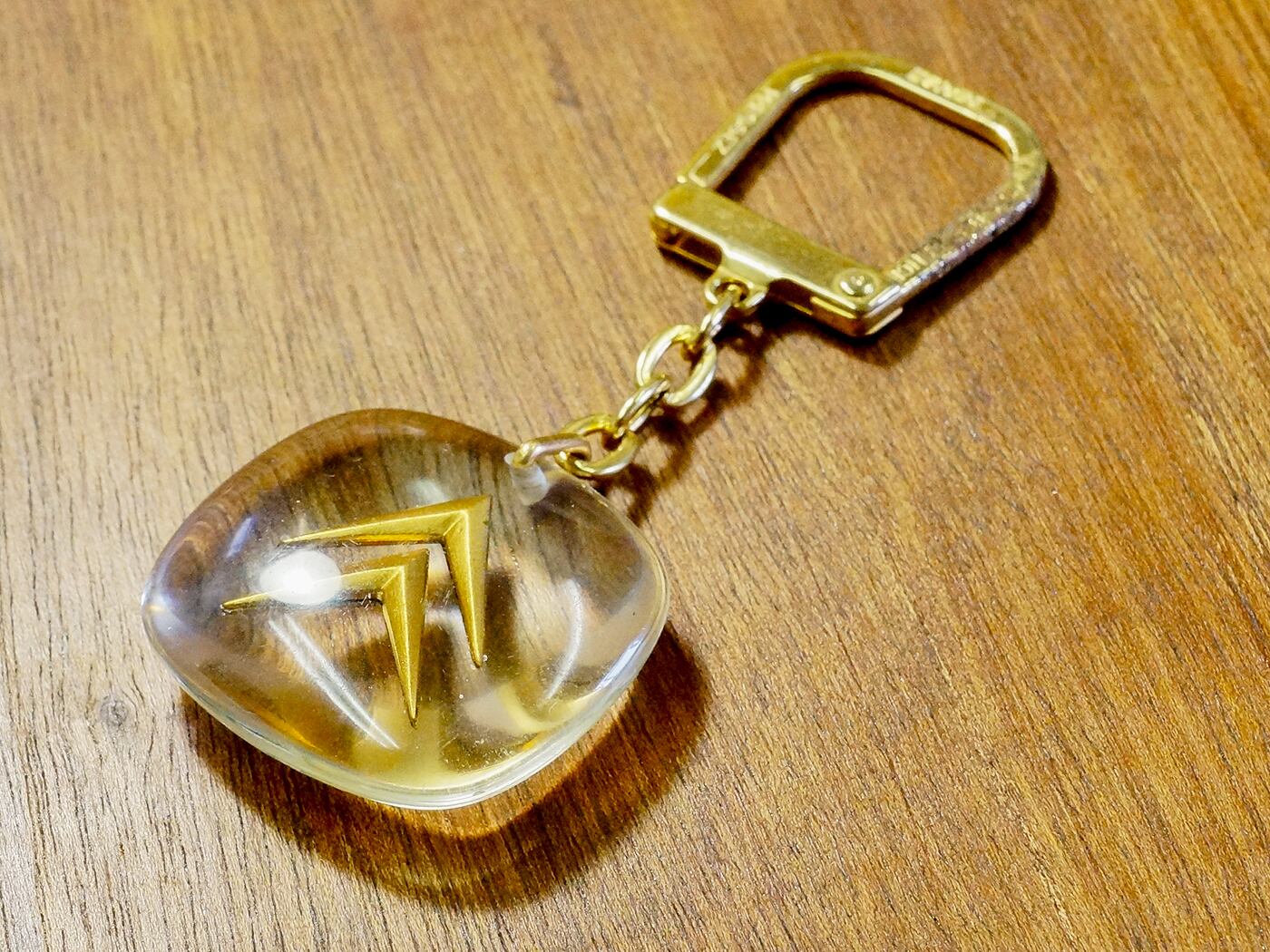 【Vintage】ブルボン Citroen ダブルシェブロン キーホルダー/キーリング /kc01