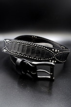 Item No.0314 ：Snake On Snake Belt/Black Python/Clear Swarovski