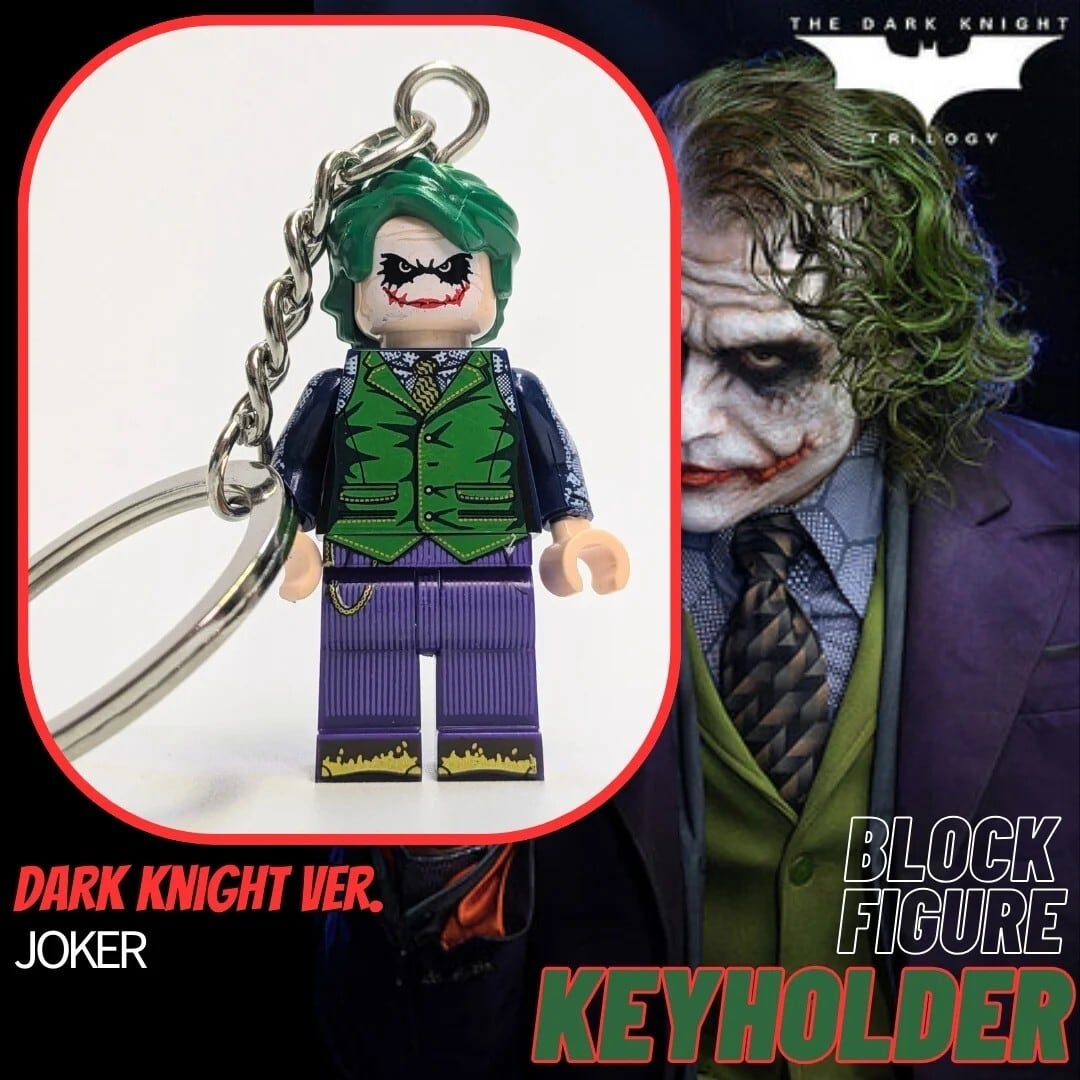 再入荷!【ブロックフィギュアキーホルダー 】 JOKER / ジョーカー / BATMAN The Dark Knight ver. 〚アメリカン雑貨 アメトイ〛