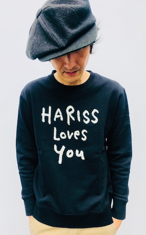 【受付終了】 HARISS LOVES YOUトレーナー　BLK 【3/18〜4/2迄受付】