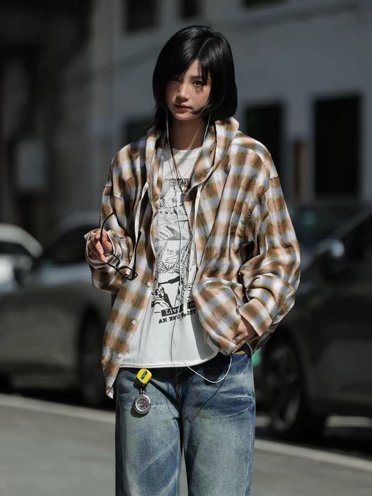 チェックフードシャツジャケット / CHECK HOODED SHIRT JACKET