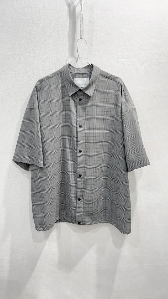 【VOAAOV】VOSH-L32 Chic Tech Short Sleeve Shirt / Gray check