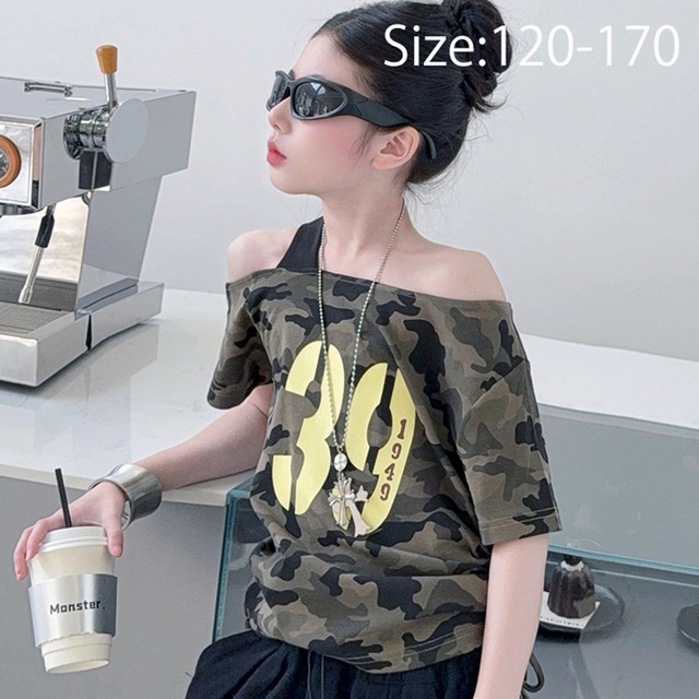 ヴィンテージカモ オフショルTシャツ