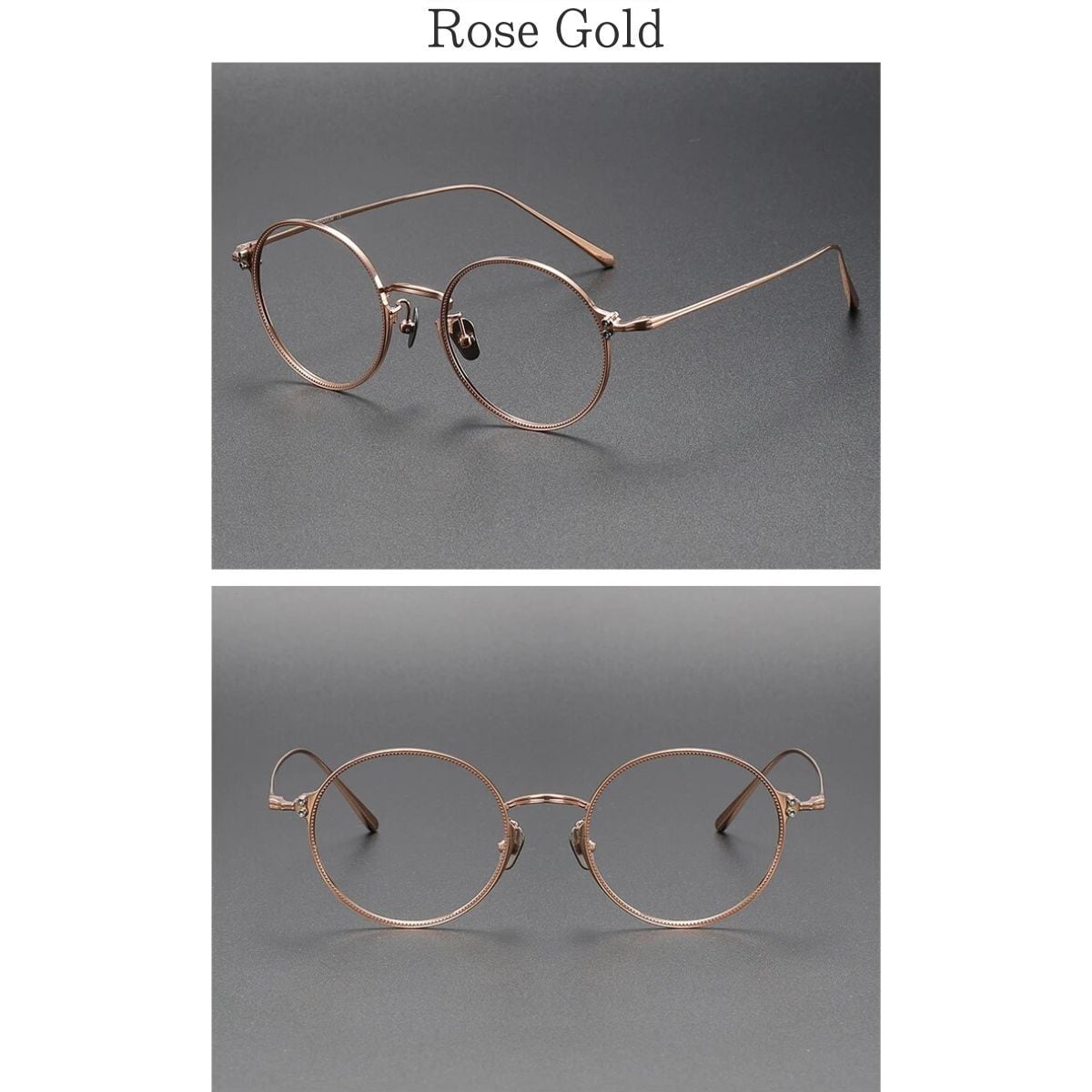OV0002】〈Titanium〉Vintage Retro Round Glasses