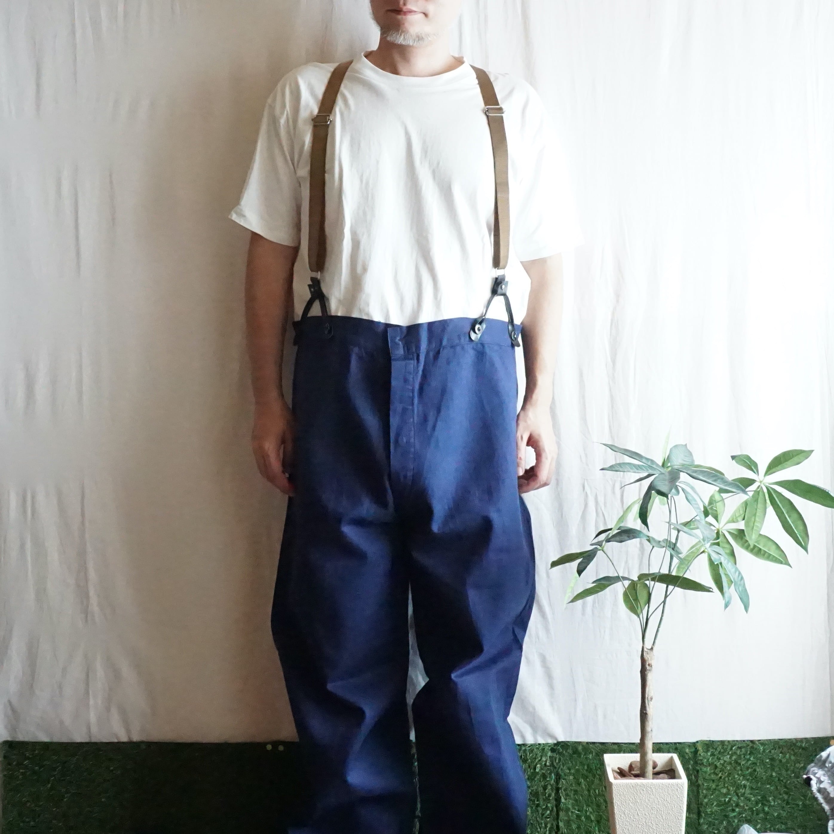 40s〜50s ごま塩 ストライプ ワークパンツ デッドストック ドイツ ワークパンツ(DEAD STOCK) 40-50's Germany [C1644] | 古着屋