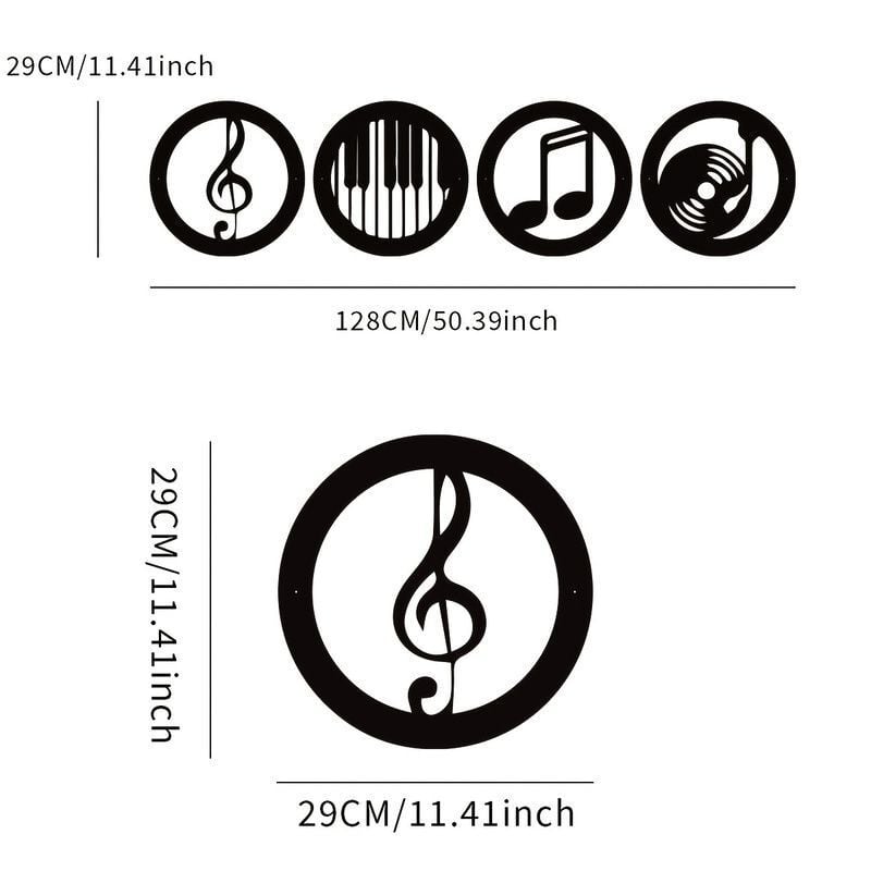 ウォール アート 音符 音楽 モチーフ 4個 セット おしゃれ かわいい