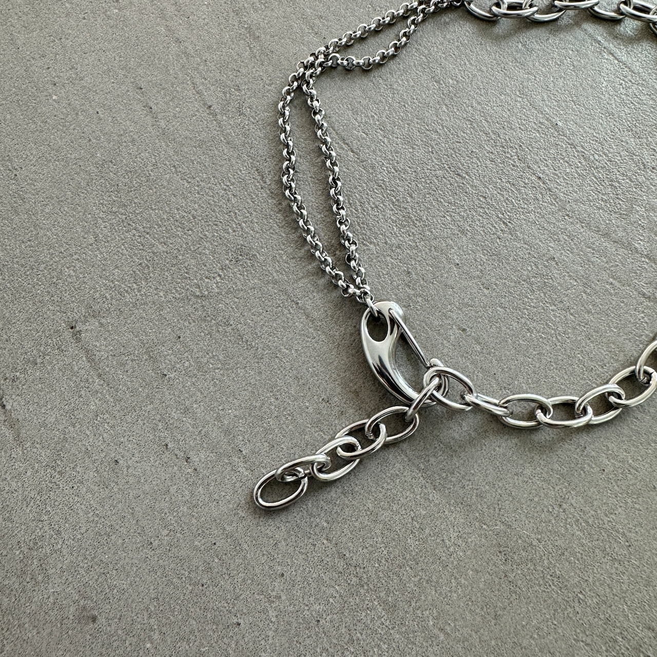 asymmetry chain necklace/silver