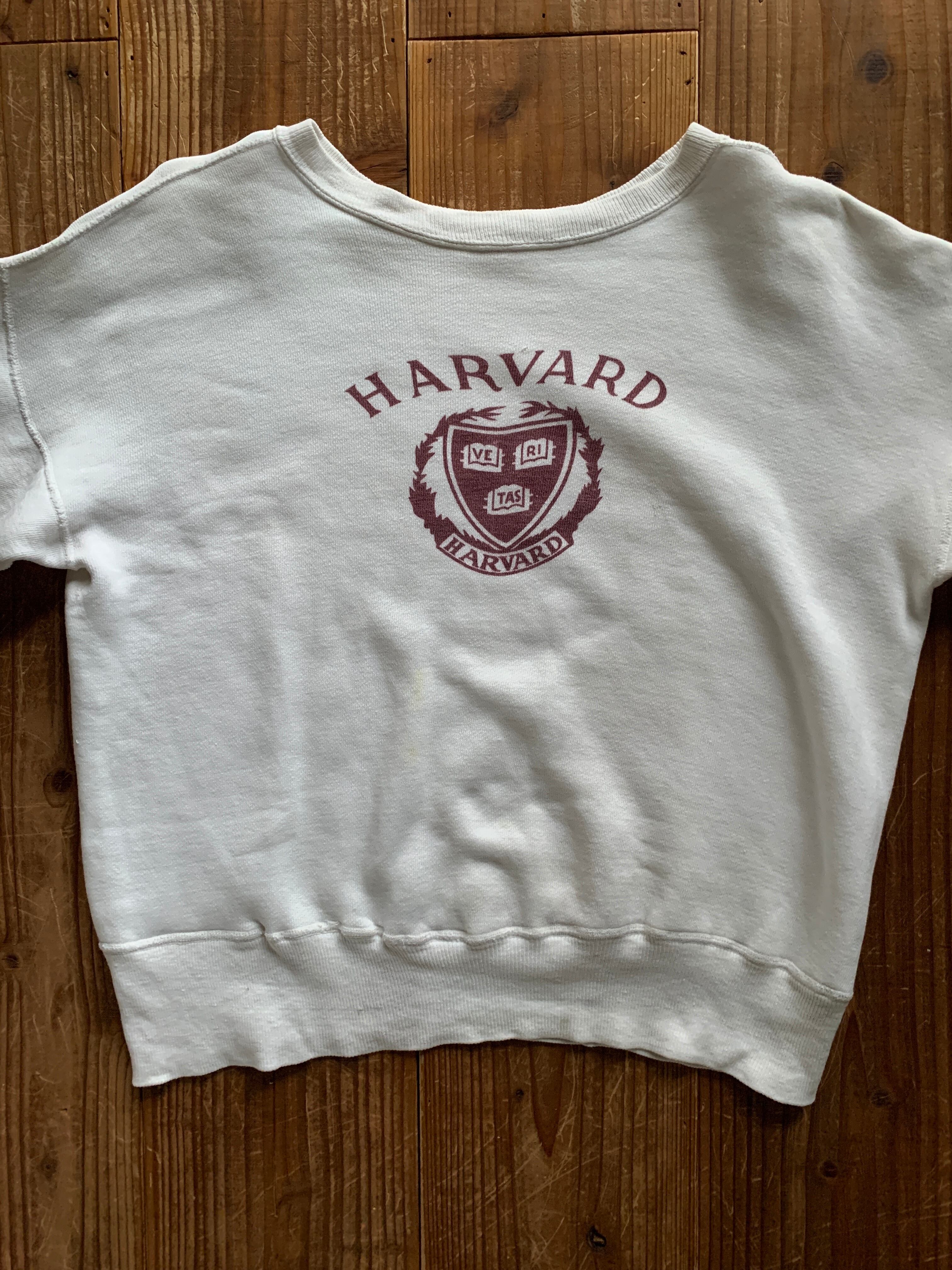 50's Champion ''HARVARD'' ランタグ セットインスリーブスウェット ホワイト 表記(M)
