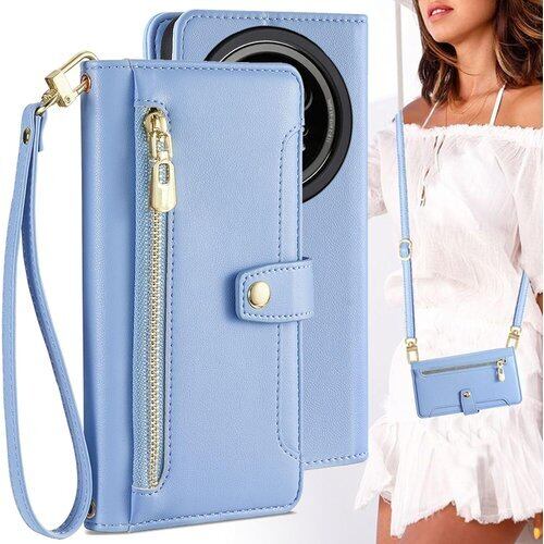 適用 AQUOS R9 pro SH-54E SH-M30 ケース 手帳型 アクオス R9 プロ ショルダー ポシェット aquosr9pro スマホケース ストラップ 長+短 2本 アクオスR9プロ 手帳ケース SH-54Eケース BonwFzin カード収納 バッグ マグネット スナップ 肩がけ 首掛け 斜め掛け ファスナー ストラップ付き スタンド カード入れ 浅い藍 ライトブルー 3599
