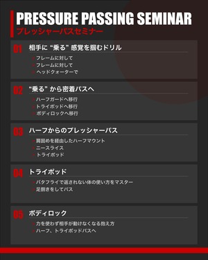 【3/8（日）】プレッシャーパスセミナー@ARTA BJJ MITA