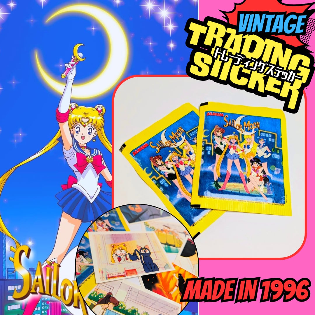 ☆送料無料!☆ VINTAGE 1996【 Sailor Moon / セーラームーン 】 トレーディングステッカー 単品(1個=6STICKER入) 〚アメリカン雑貨 アメトイ〛