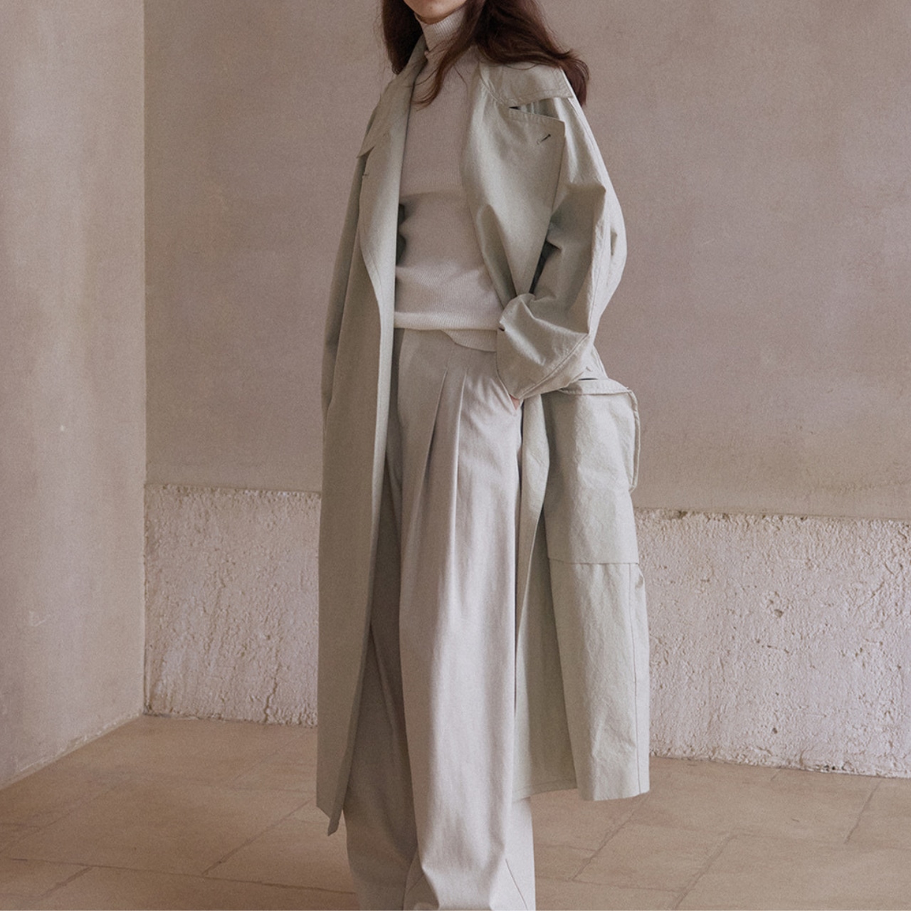 Oversized A-Line Long Coat T3557