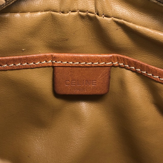 CELINE セリーヌ ショルダーバッグ ブラウン ブラゾン型押し PVC レザー vintage ヴィンテージ オールド ebzayc