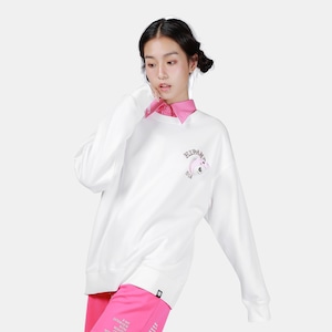 送料無料 【HIPANDA ハイパンダ】男女兼用 十二支 亥年 クルーネック スウェット トレーナー UNISEX ZODIAC PIG CREW NECK SWEAT SHIRT /  WHITE