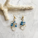 ブルーバブルコーラルピアス／イヤリング