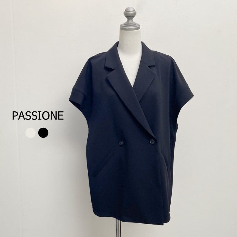 PASSIONE (パシオーネ)フラップポケット 裾バルーンジップベスト