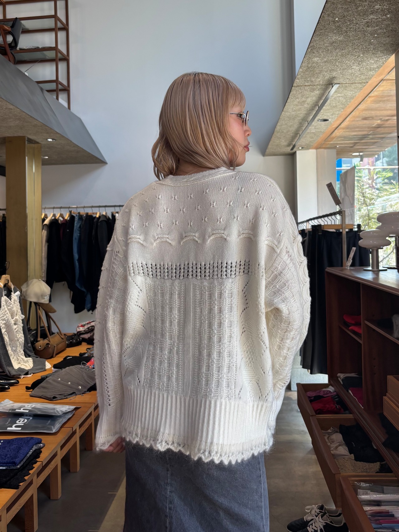 【26AW | WOMEN】Mame Kurogouchi マメ クロゴウチ / トップス / Wool Cable Knit Cardigan  MM26FW-KN094 - 2