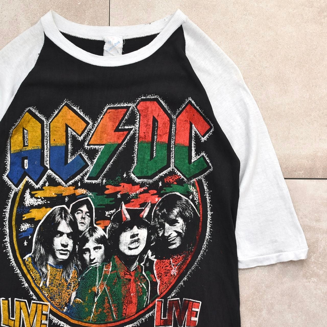 Vtg SportOne AC/DC BOOT raglan Tshirt パキ綿 | 古着屋 grin days