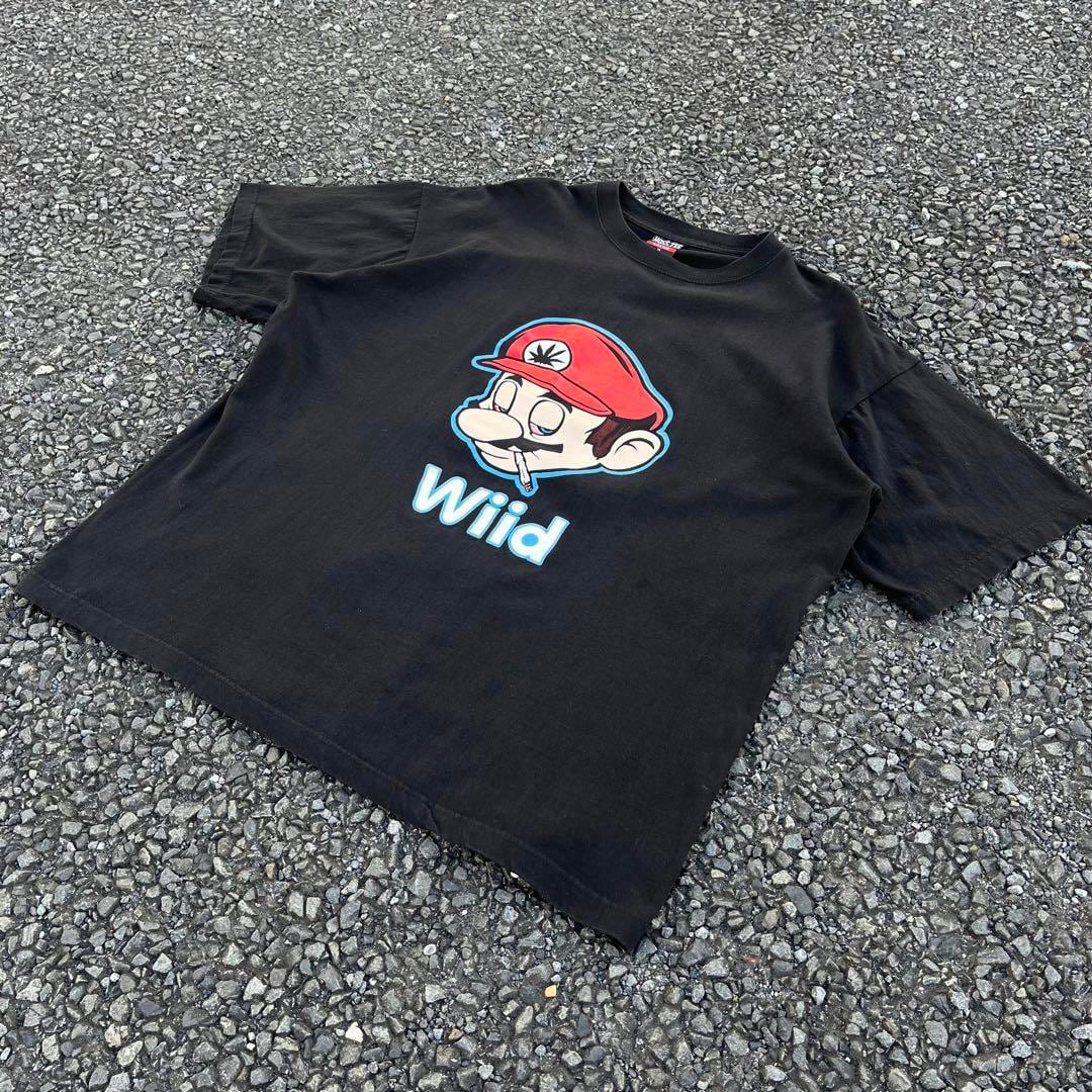 サイズL WiidウィードマリオTシャツ大麻マリファナ ガンジャ ガンギマリ君