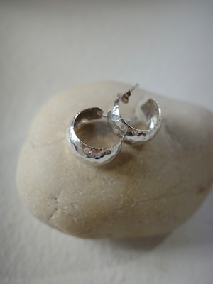 <vintage silver925>hammered hoop pierce