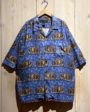 【a.k.a.C.a.k.a vintage】"Guy Buffet" Vintage Loose Open Collar S/S Silk Shirt