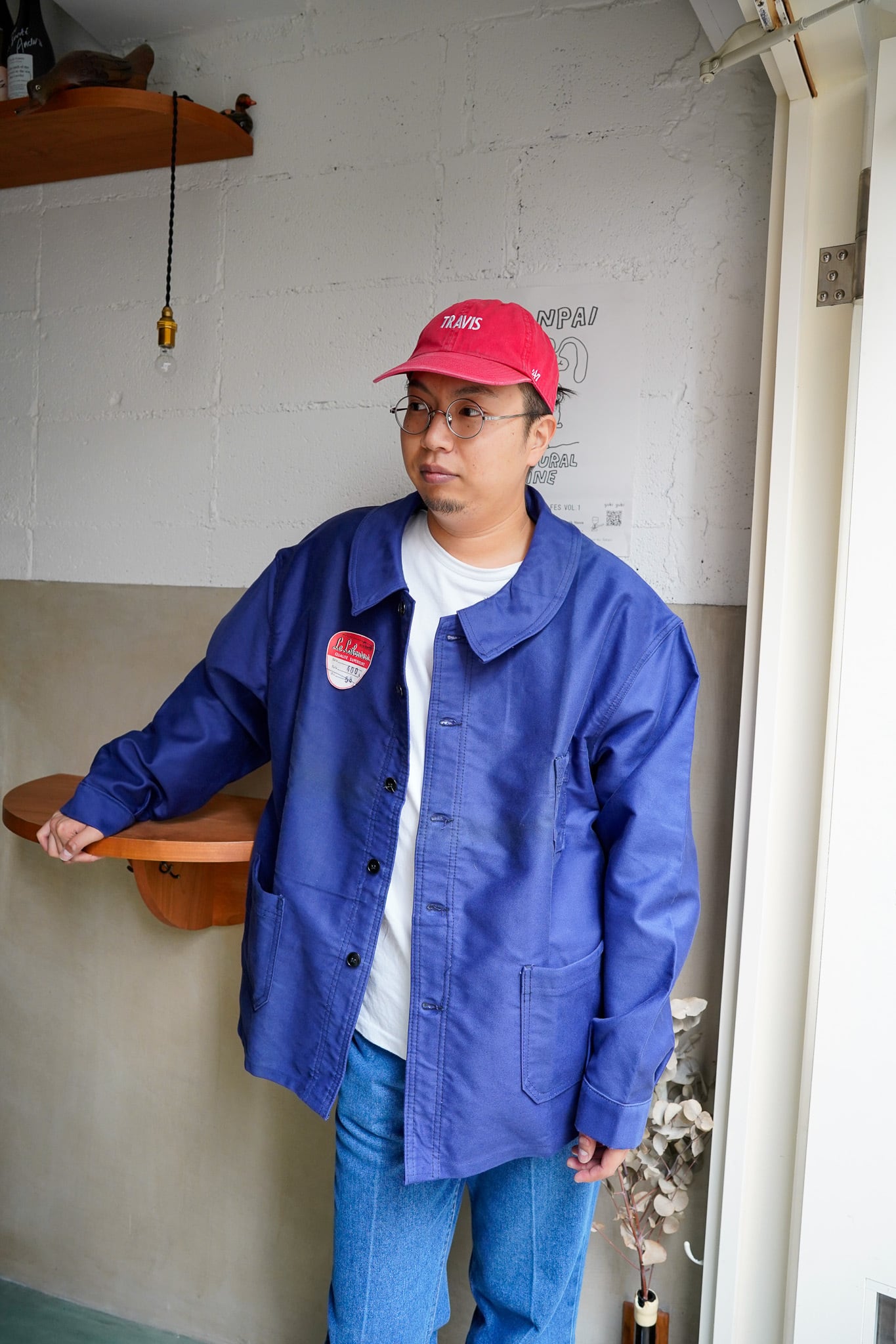 【1960s】Deadstock "Le Laboureur" French Work Blue Moleskin JKT / 6-358