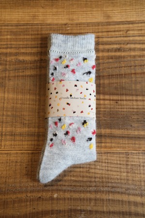 【kota gushiken】Doodle Mohair Socks - wool white
