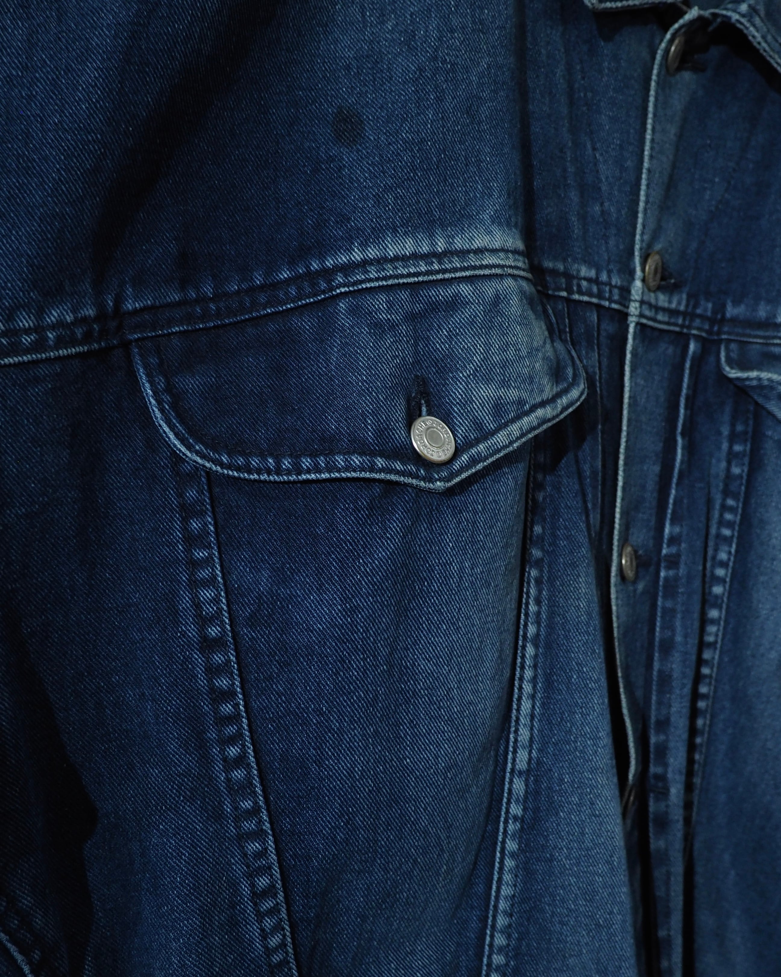1990s " JORDACHE " Beautiful Fade Indigo Blue × Over silhouette vintage Denim Tracker jacket