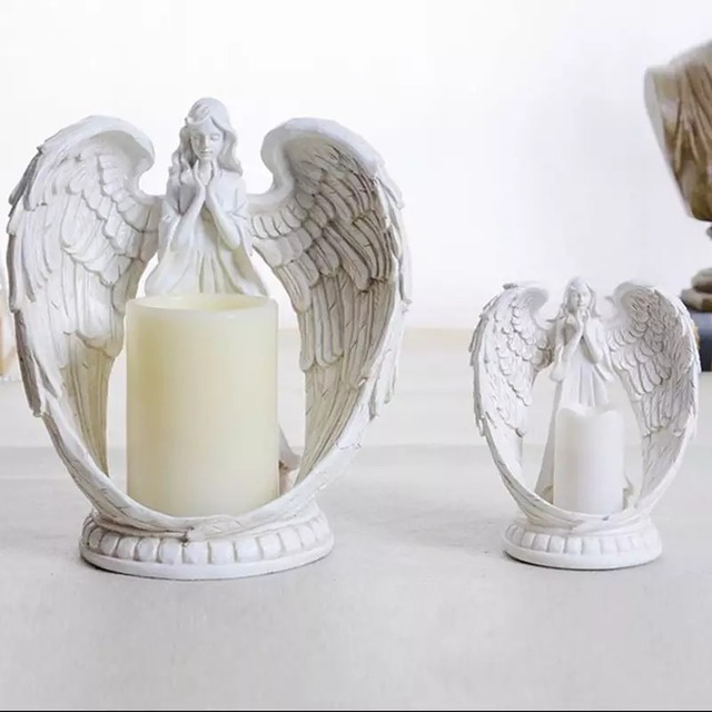 ★送料無料★LEDライト キャドルライト 結婚式 装飾 彫刻 ヨーロピアン ヨーロッパ 天使 エンジェル 白 ホワイト
