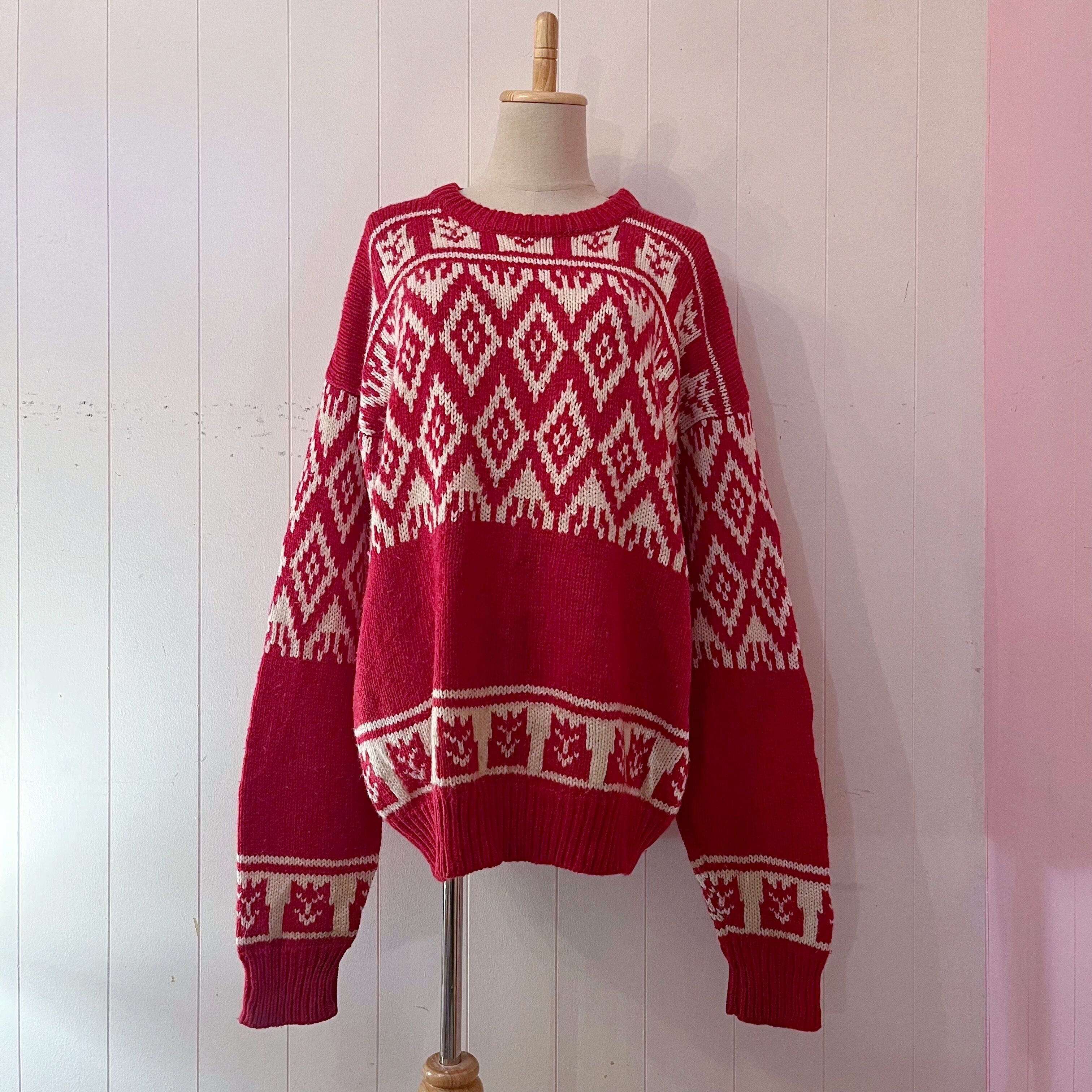 red × white nordic big sweater