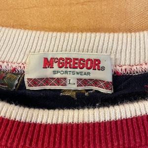 【McGREGOR】80s 90s 日本製 オールド スウェット トレーナー 刺繍ロゴ プリント マックレガー