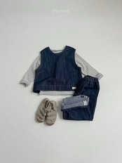 韓国子供服 / minirobe / 26Autumn / ノンペイドデニムベスト / 秋服 *S~XL*