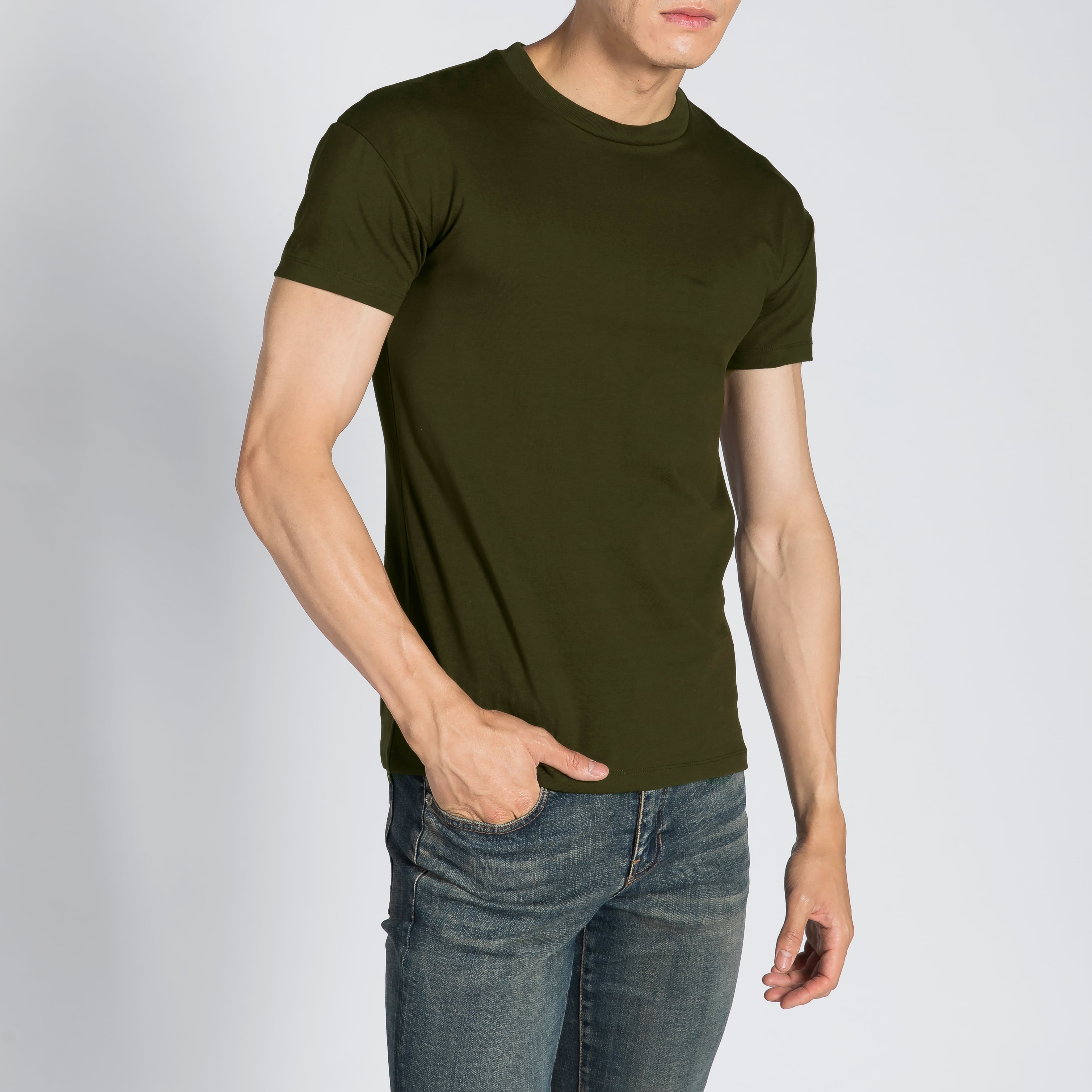 ◆ boohoo ◆ シームレス マッスルフィット Tシャツ / khaki fbd29d347b371284a0f13daaba7321