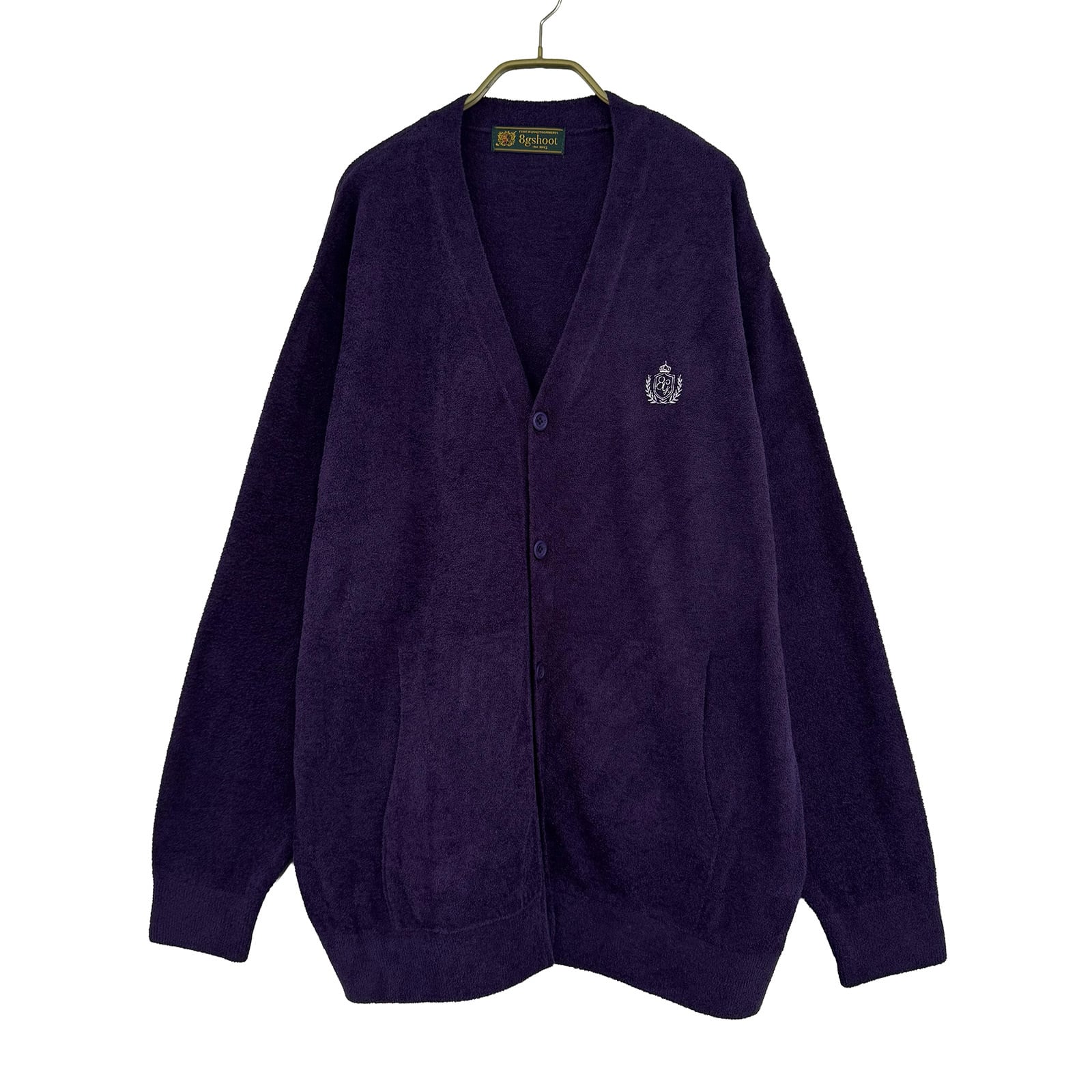 8G CHENILLE KNIT CARDIGAN -PURPLE-