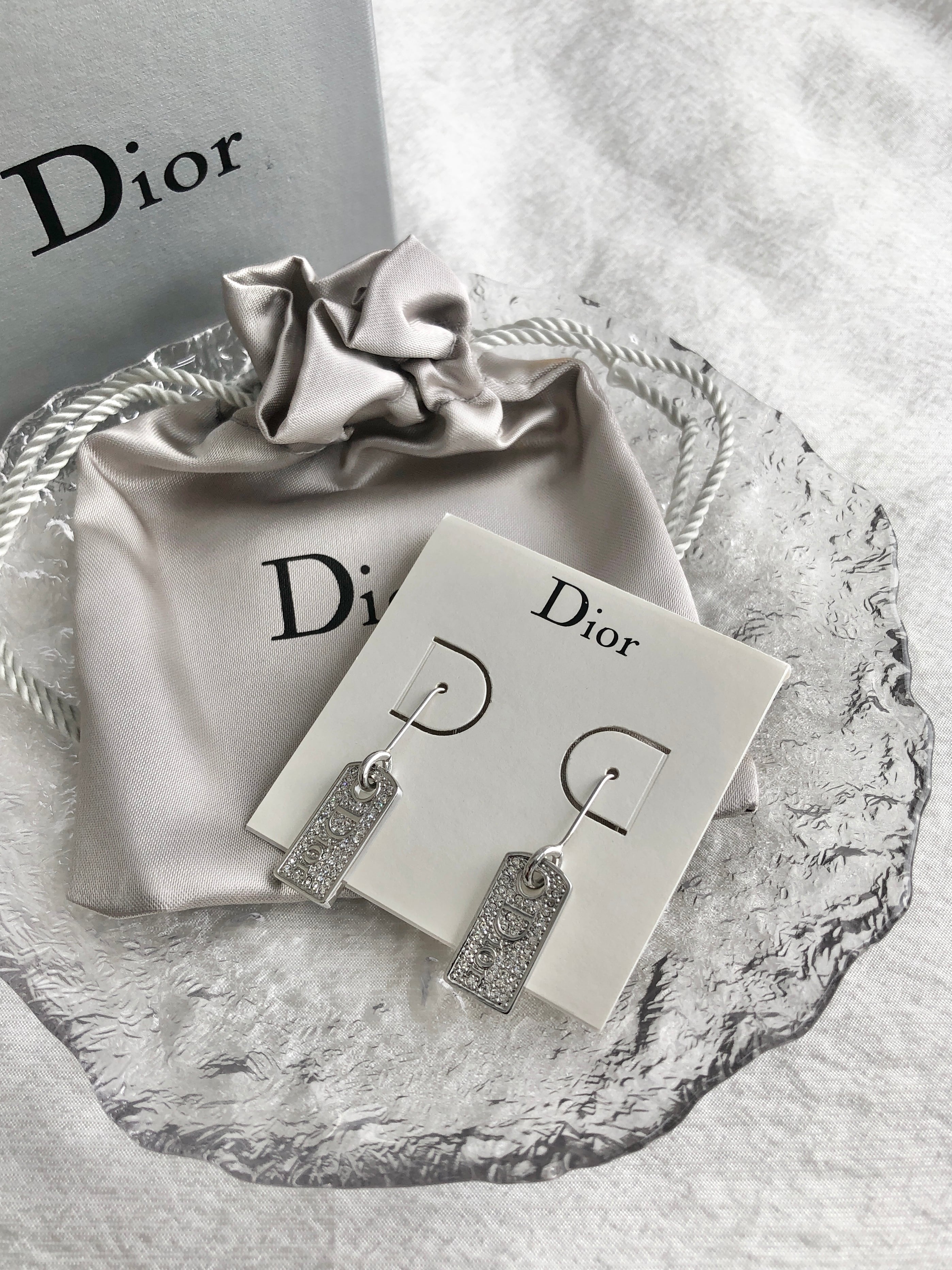 Christian Dior クリスチャン ディオール ピアス シルバー ロゴ ストーン vintage ヴィンテージ オールド xzjvy6