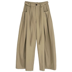 belted pleated casual pants　J00525