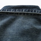 Denim Fabric Button Front Long Sleeve Shirt ◇H0506