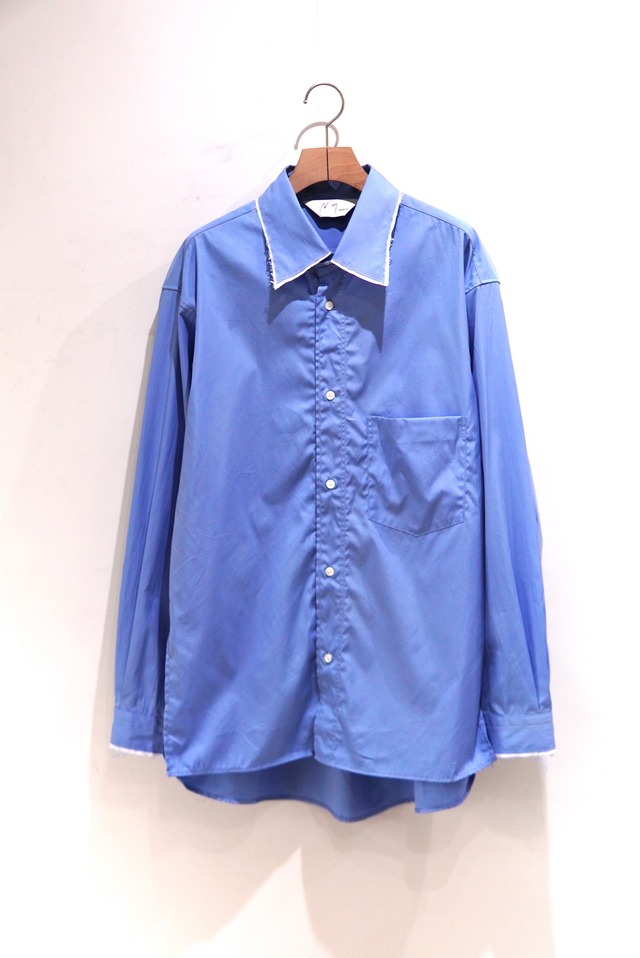 ANCELLM  /  HIGH-COUNT FRAYED OVER SHIRT / ANC-SH83
