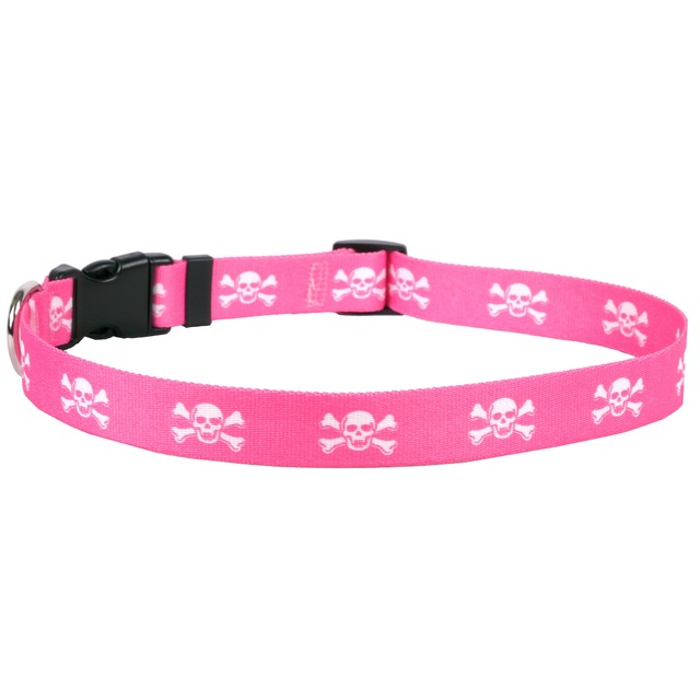 Pink skulls 首輪＋リードセット　Mサイズ - Yellow Dog Design