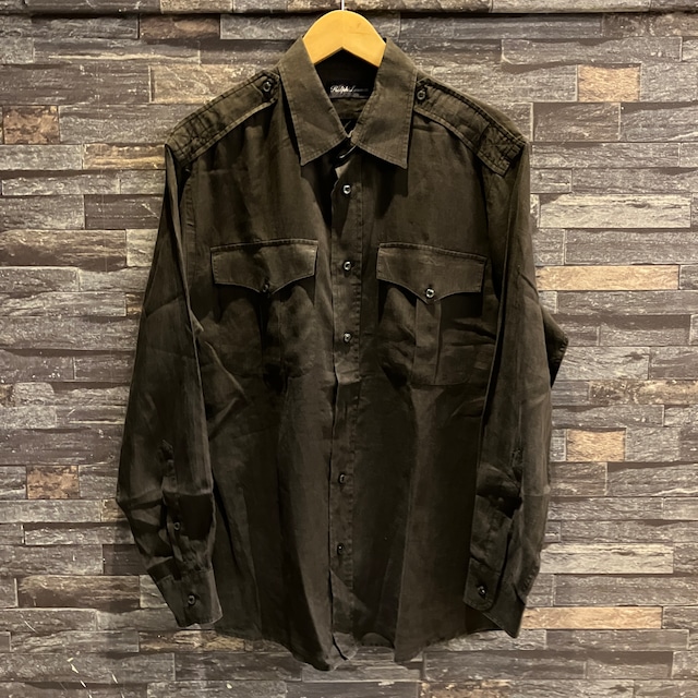 RALPH LAUREN PURPLE LABEL LINEN SAFARI SHIRT
