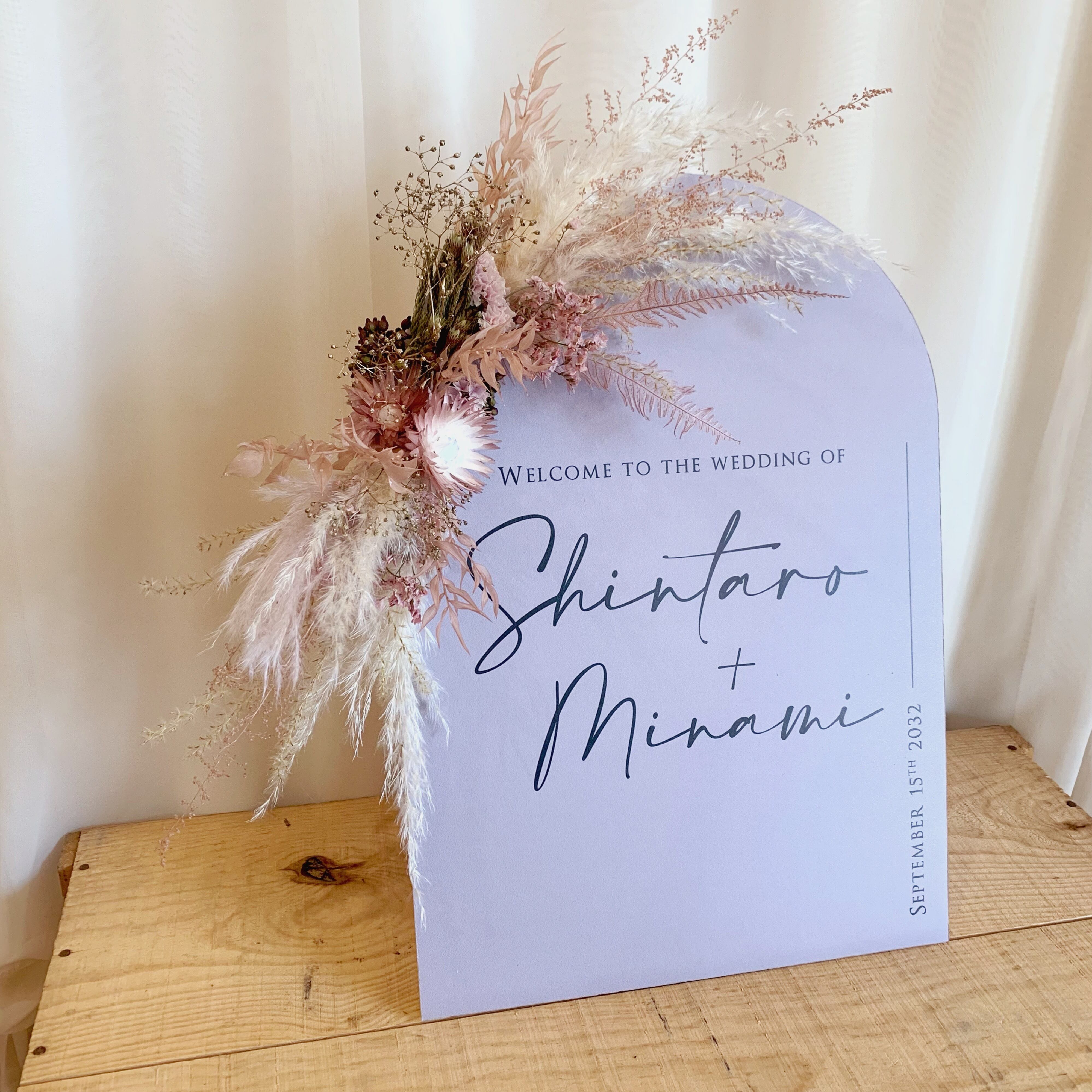 アーチ型 フラワーウェルカムボード 【ピンクアッシュ】 | DIY store PBW