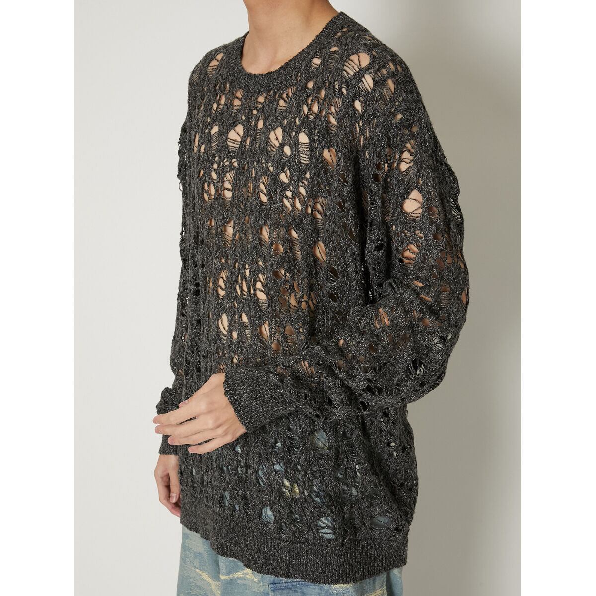 TAAKK ターク PERFORATED PULLOVER KNIT TAAKK PERFORATED PULLOVER KNIT(BLACK) TA23AW-KN048 | IAAAM ONLINE