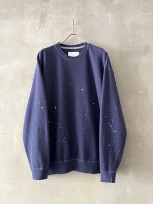 TrAnsference abstract dripping sweatshirt - midnight garment dyed