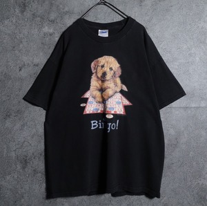Dog Bingo print Black T-shirt