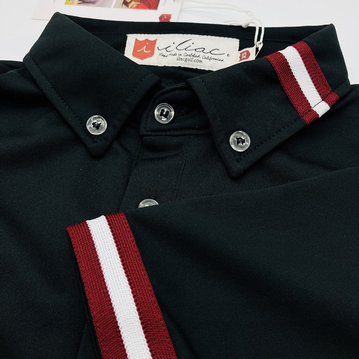 Iliac Golf Shirts:Antique Braid/ ｲﾘｱｯｸ ｺﾞﾙﾌ ｼｬﾂ: ｱﾝﾃｨｰｸﾌﾞﾚｲﾄﾞﾋﾟｯﾁﾌﾞﾗｯｸ &  ｸﾘﾑｿﾞﾝ